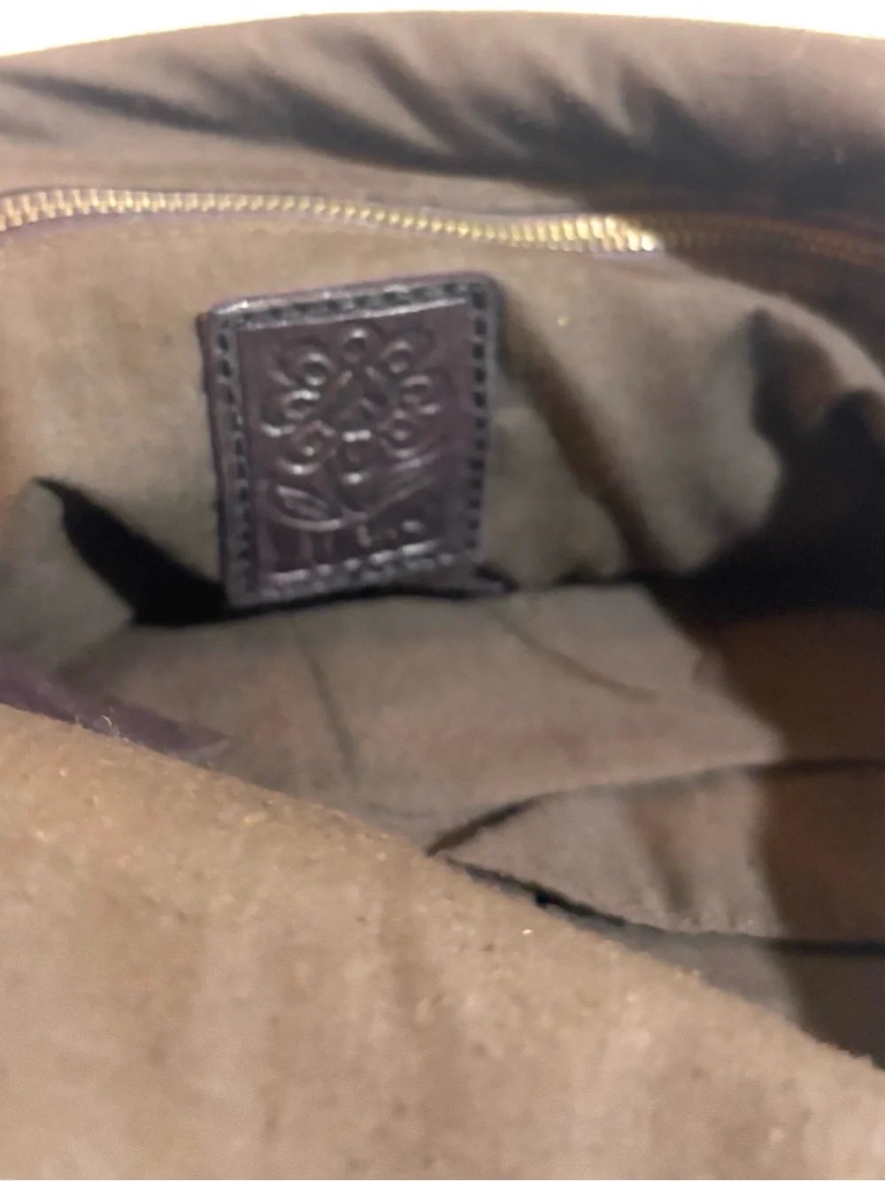 Lucky Brand Dark Brown distressed Leather crossbody Bag
